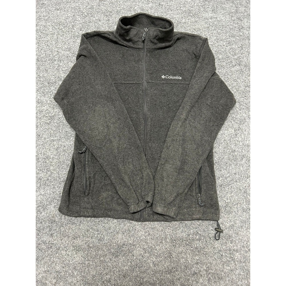 Columbia Fleece Jacket Womens Size M Gray Full Zip Soft Outdoor Hiking Layer